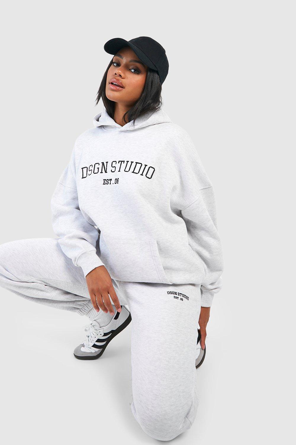 Womens Dsgn Studio Applique Hooded Tracksuit - Grey - S, Grey